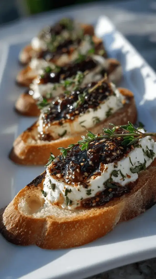 herbed goat cheese and fig crostini