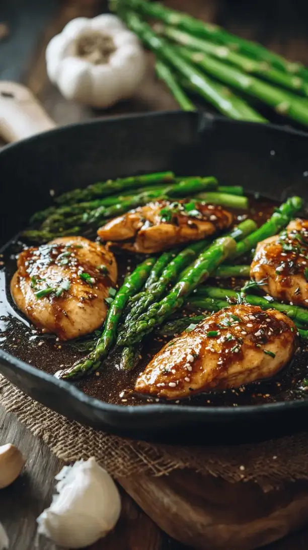 honey garlic chicken with asparagus