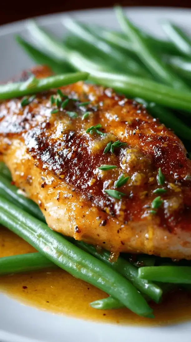 honey mustard chicken with green beans