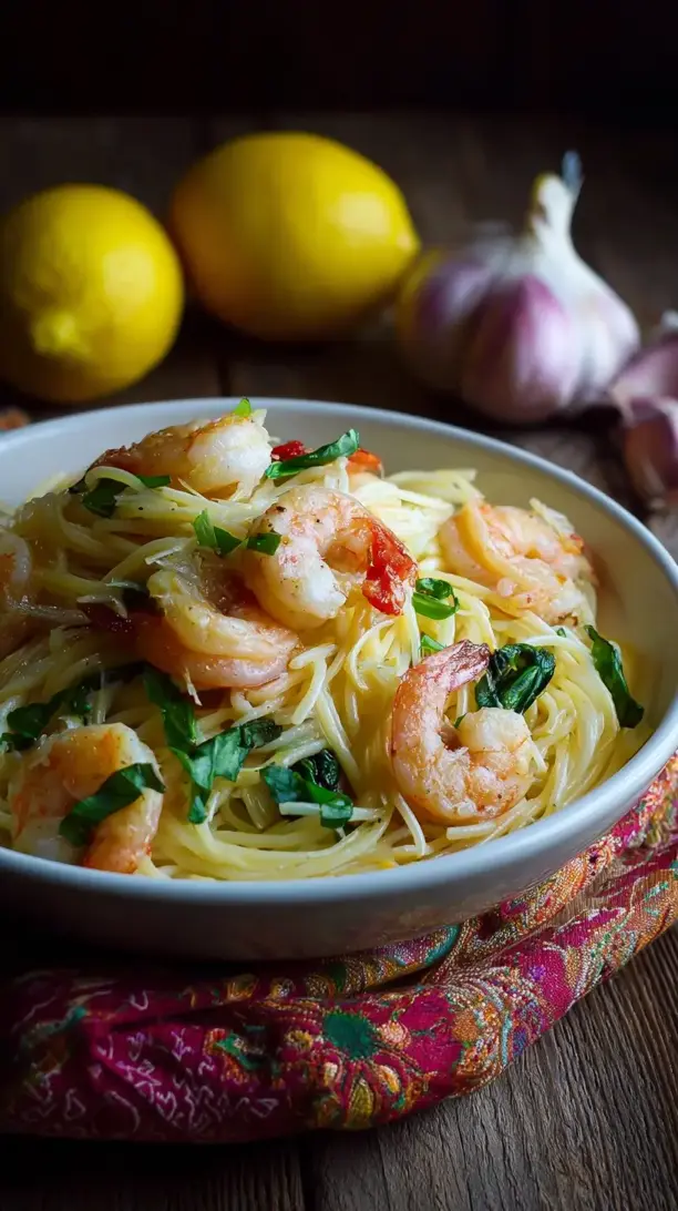 lemon garlic shrimp pasta