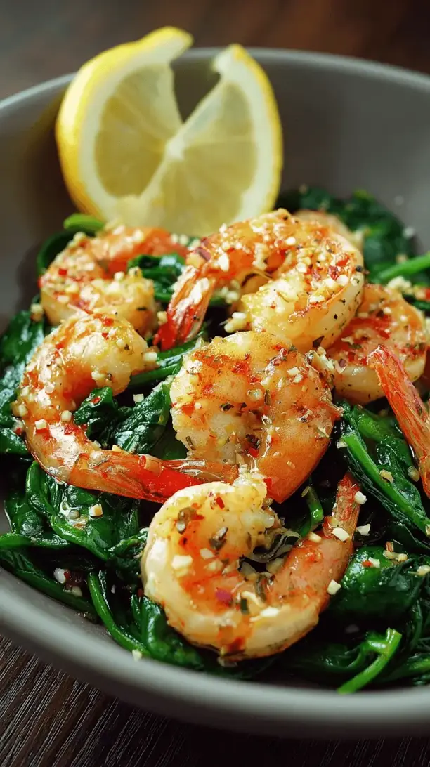lemon garlic shrimp with spinach