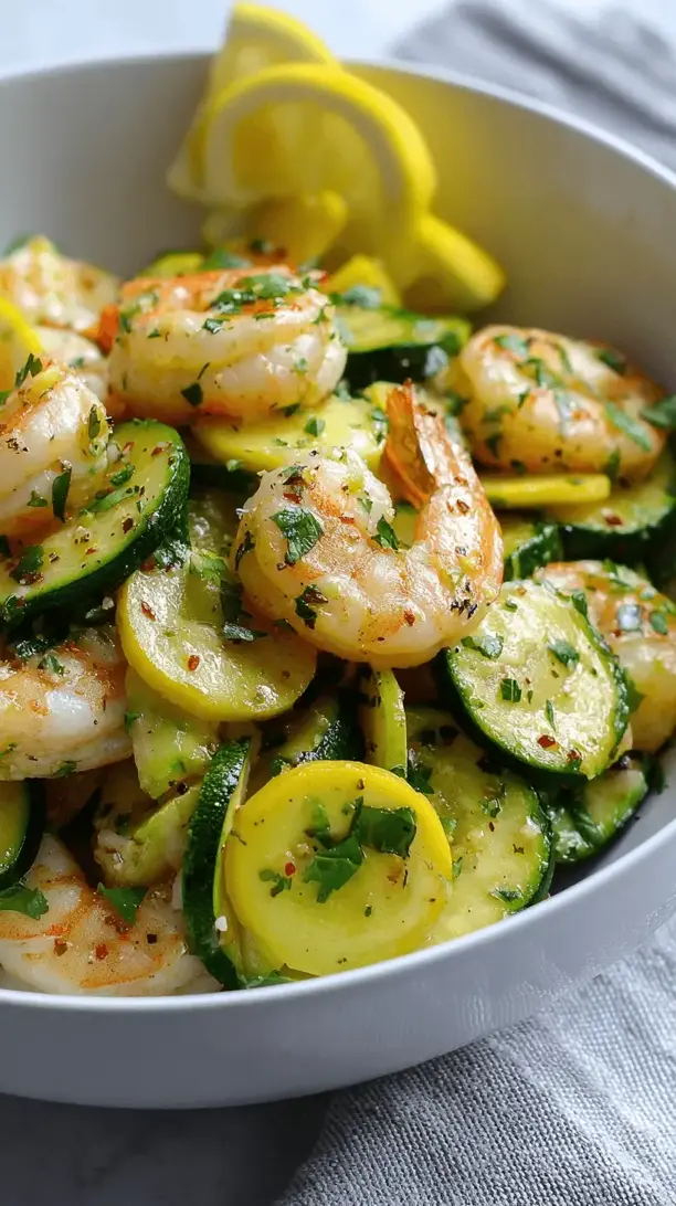 lemon garlic shrimp with zucchini