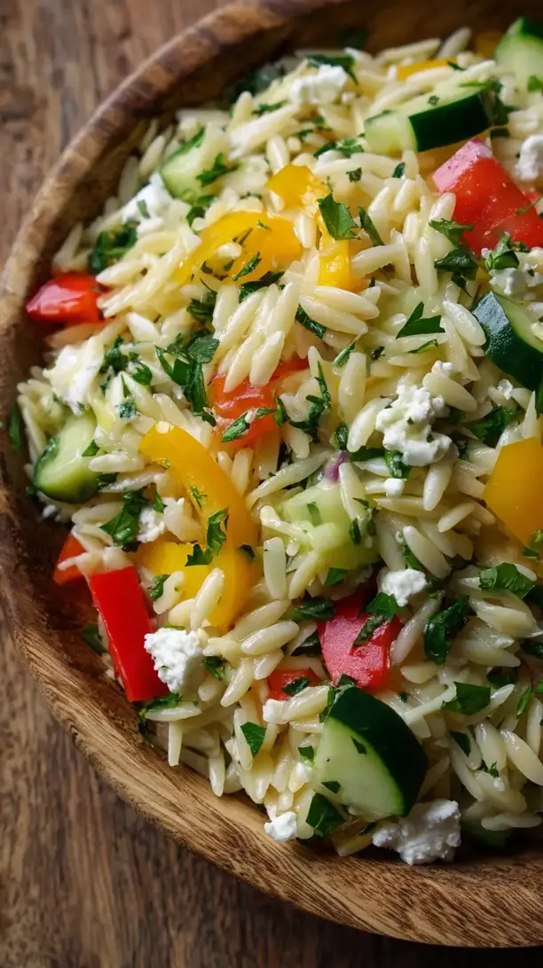 lemon herb orzo salad