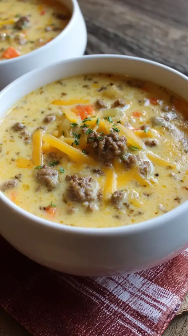 low carb cheeseburger soup