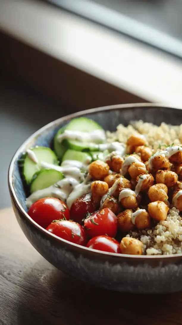 mediterranean chickpea grain bowl