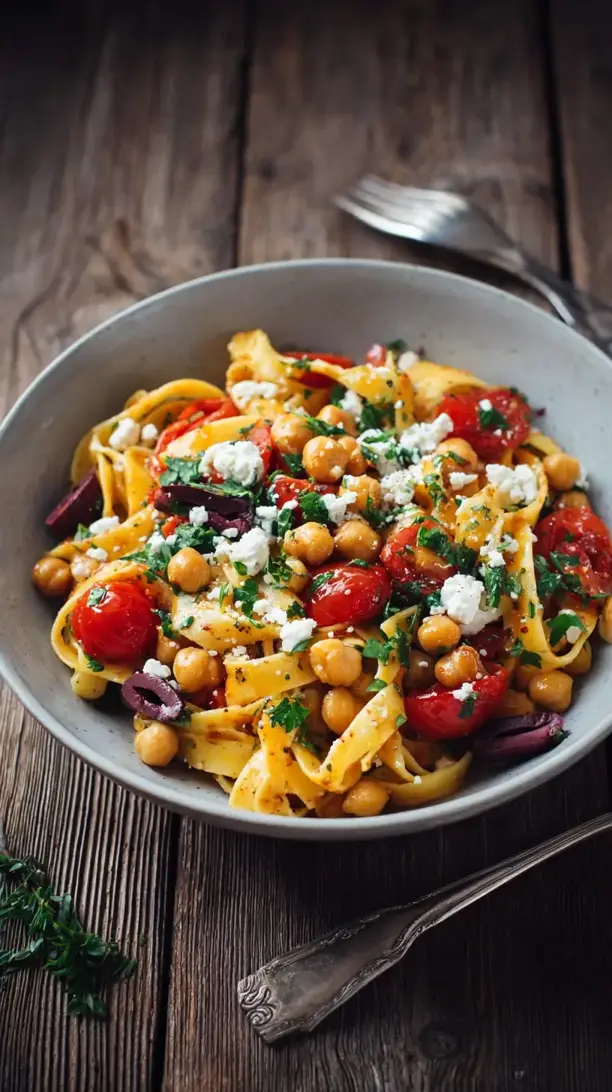 mediterranean chickpea pasta