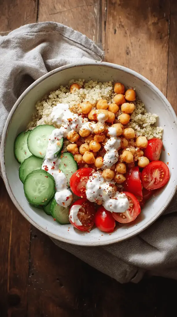 mediterranean chickpea quinoa bowl