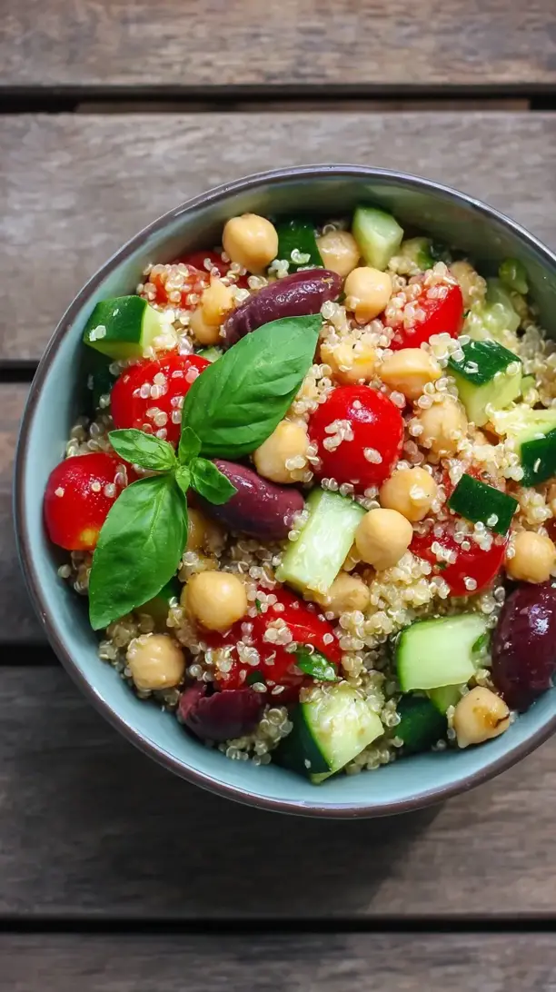 mediterranean chickpea quinoa salad