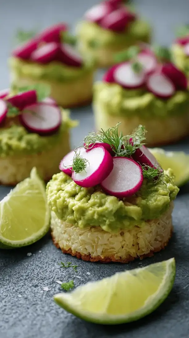 mini avocado rice cakes