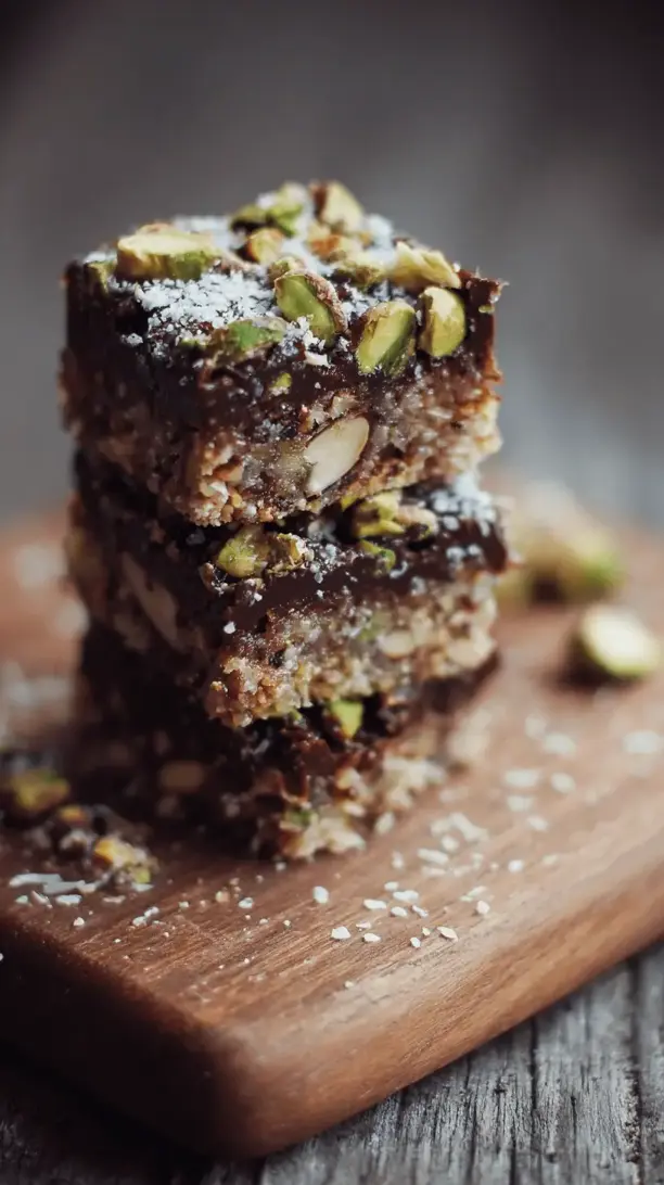 no bake chocolate pistachio bars