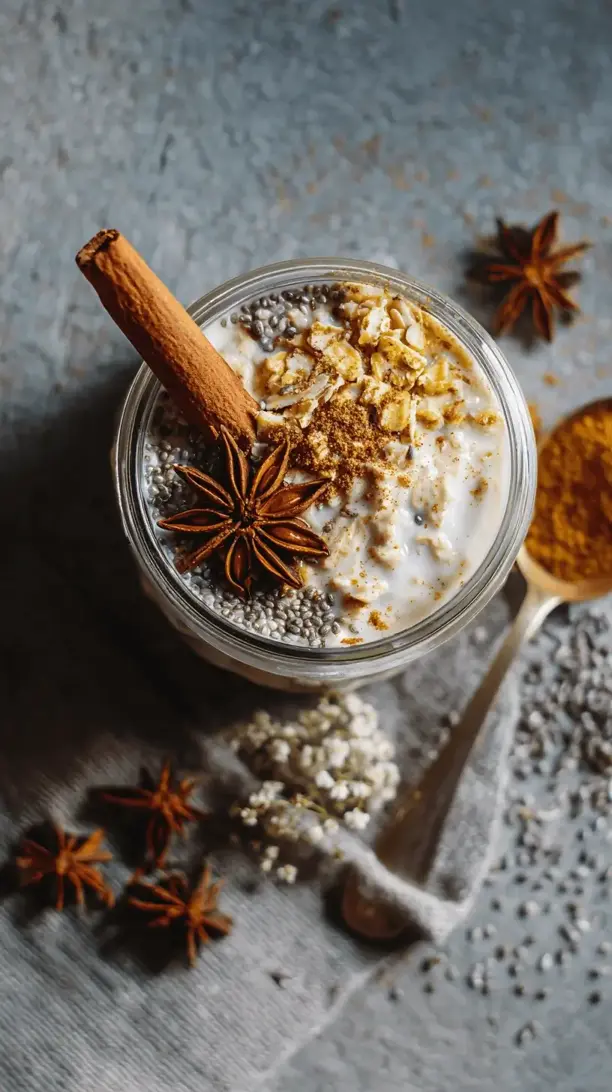 overnight oats with gingerbread spices
