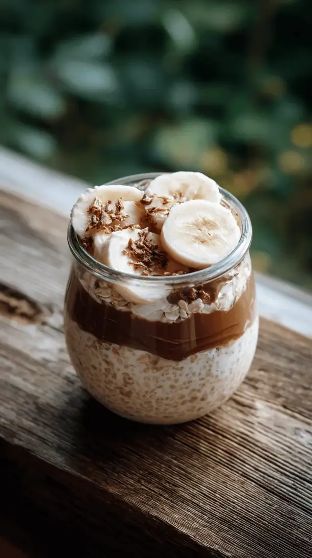 overnight oats with nutella and banana