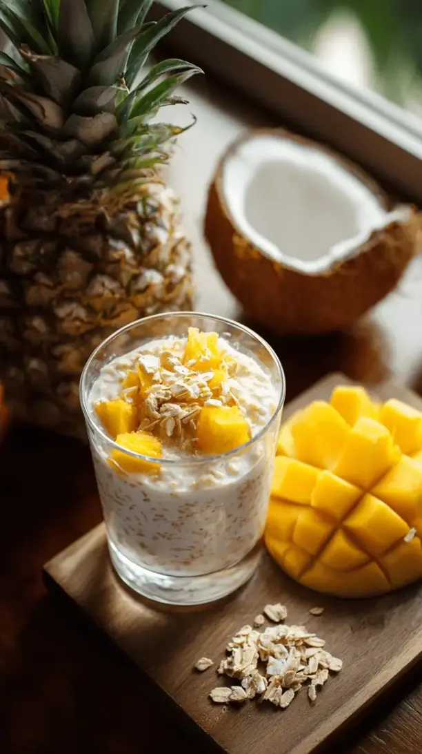 overnight oats with tropical flavors