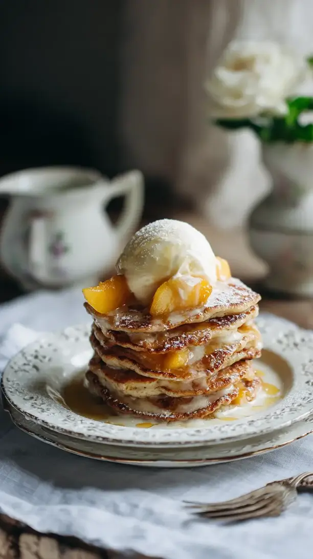 peach cobbler pancakes