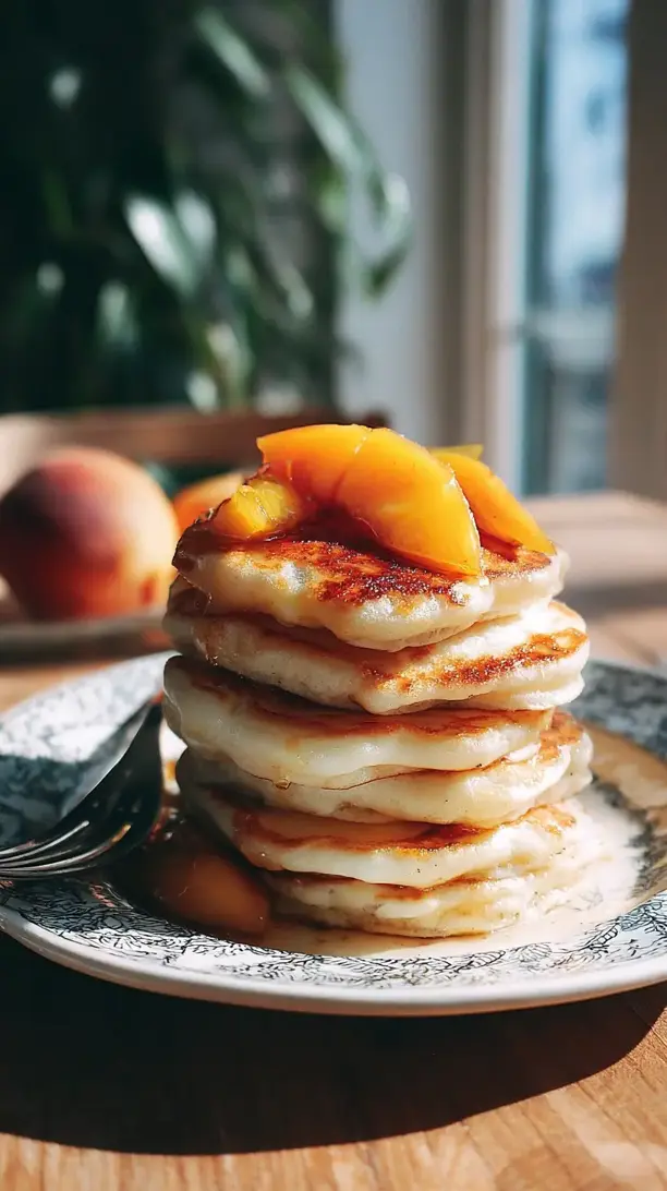 peach yogurt pancakes