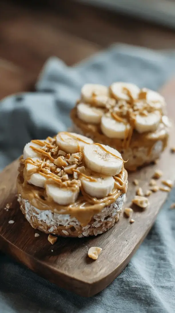 peanut butter banana rice cakes