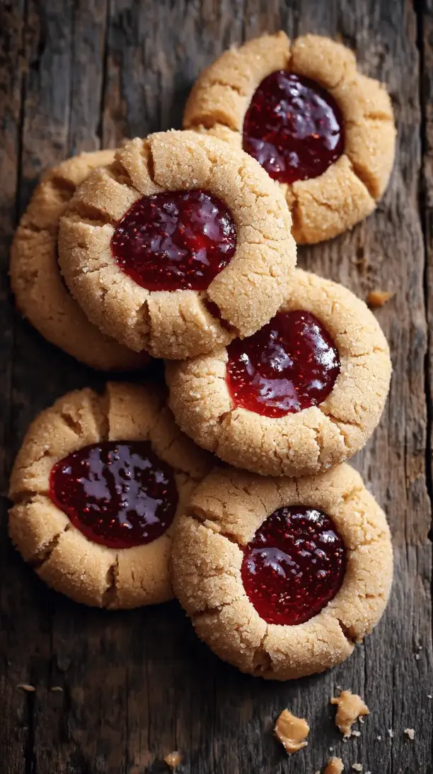 peanut butter jelly thumbprint cookies