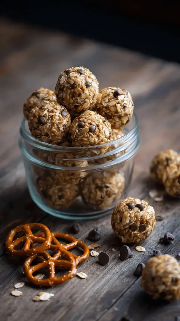 peanut butter pretzel energy bites