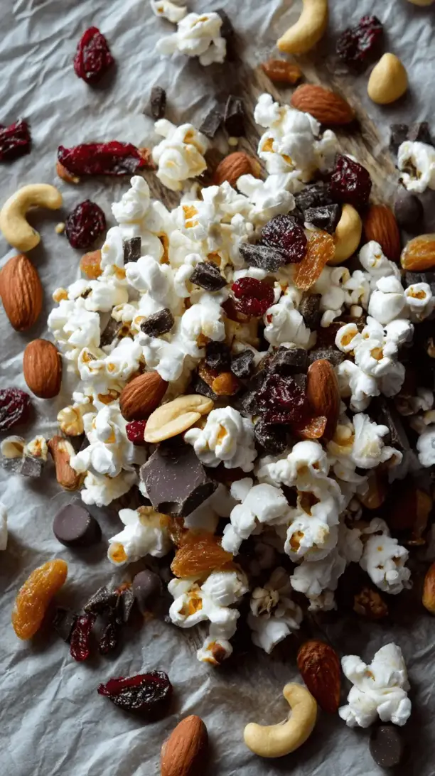 popcorn trail mix snack