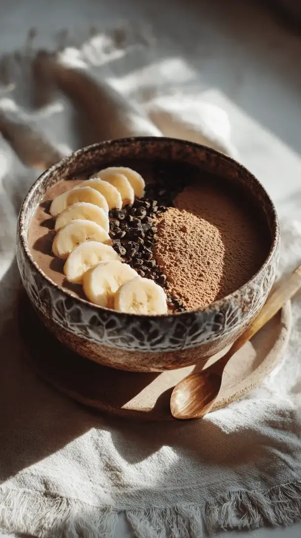 protein smoothie bowl with cacao