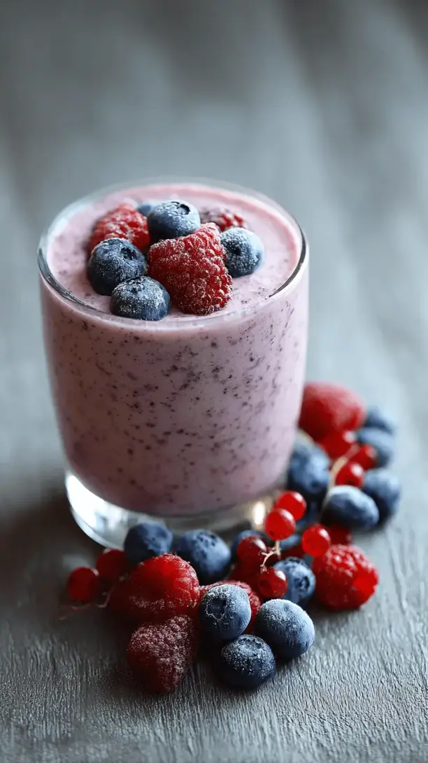 protein smoothie with berries