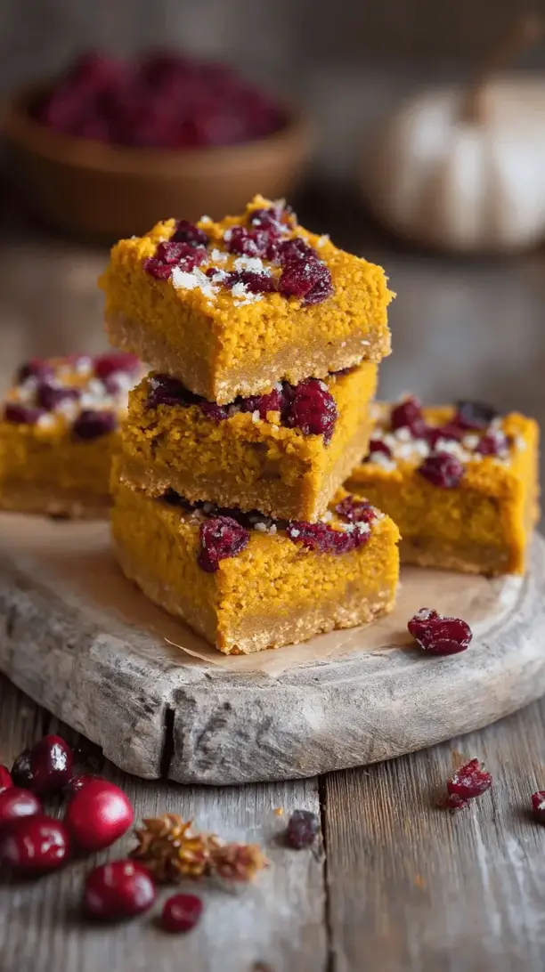 pumpkin cranberry bars