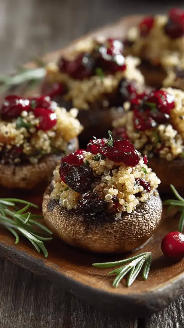 quinoa and cranberry stuffed mushrooms