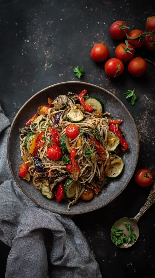quinoa pasta with roasted vegetables