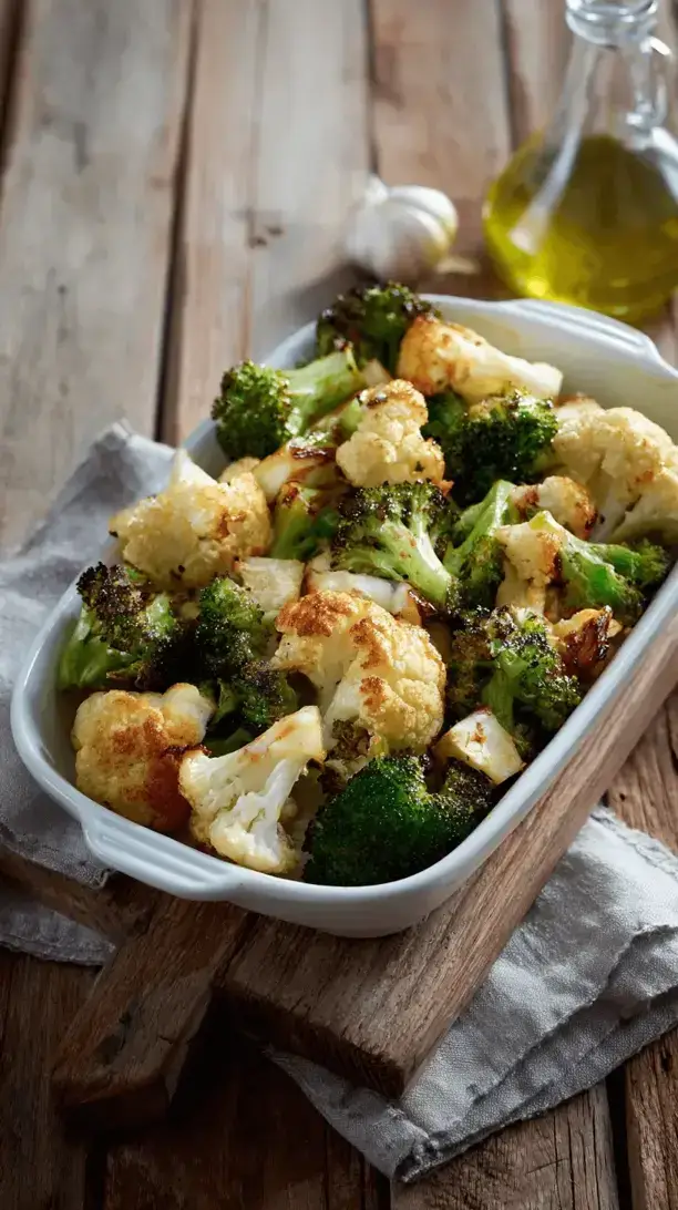 roasted broccoli and cauliflower medley