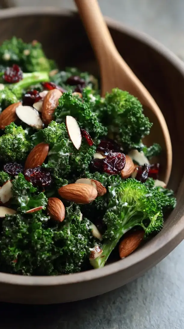 roasted broccoli kale salad