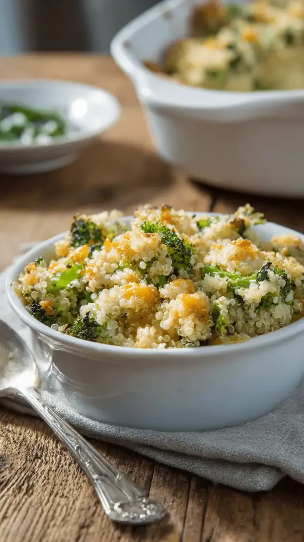 roasted broccoli quinoa casserole