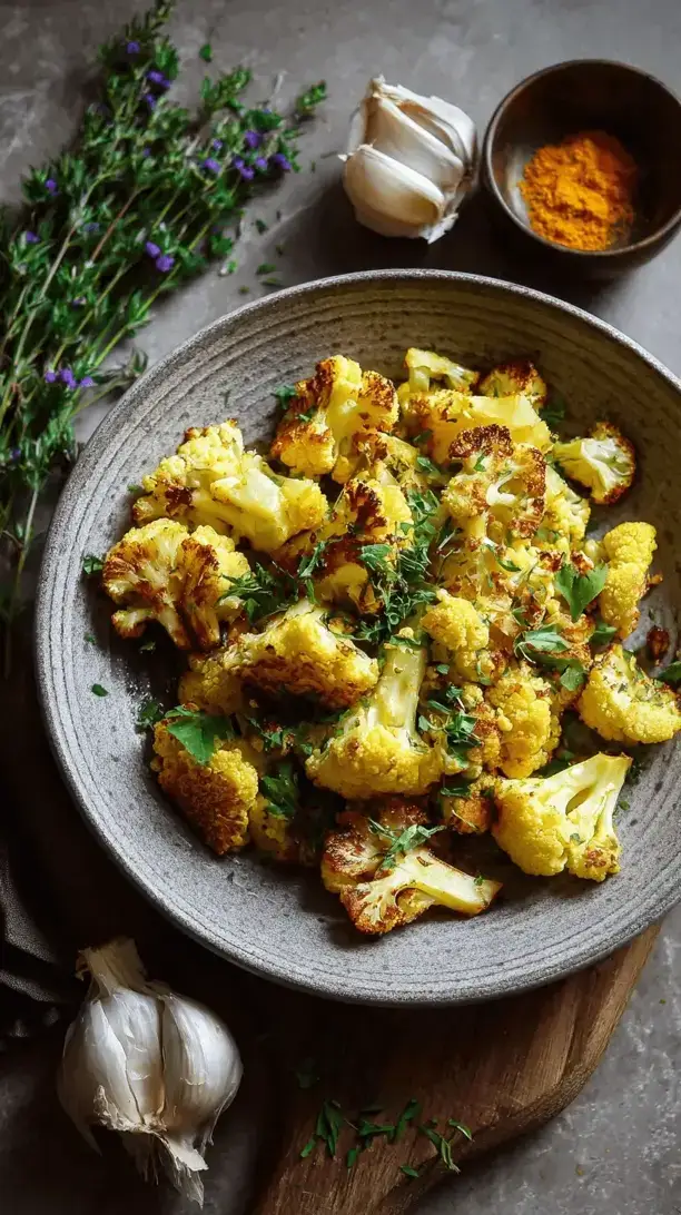 roasted cauliflower with turmeric