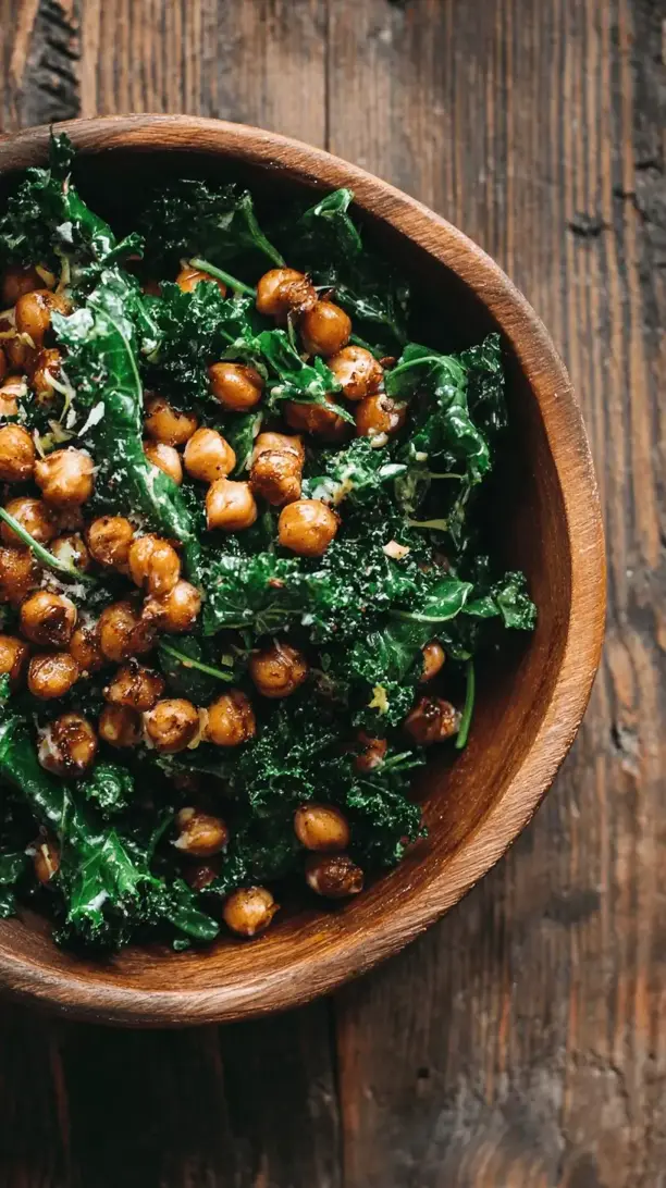 roasted chickpea and kale salad