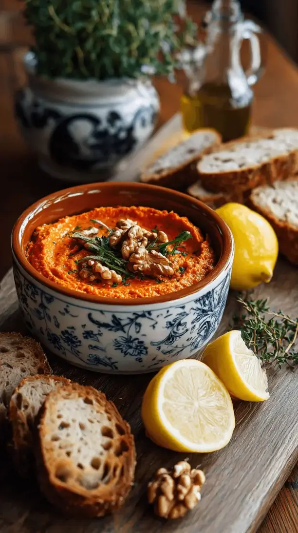 roasted red pepper and walnut dip