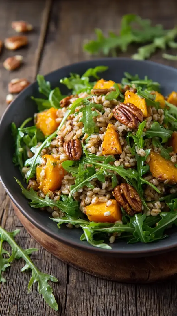 roasted squash farro salad