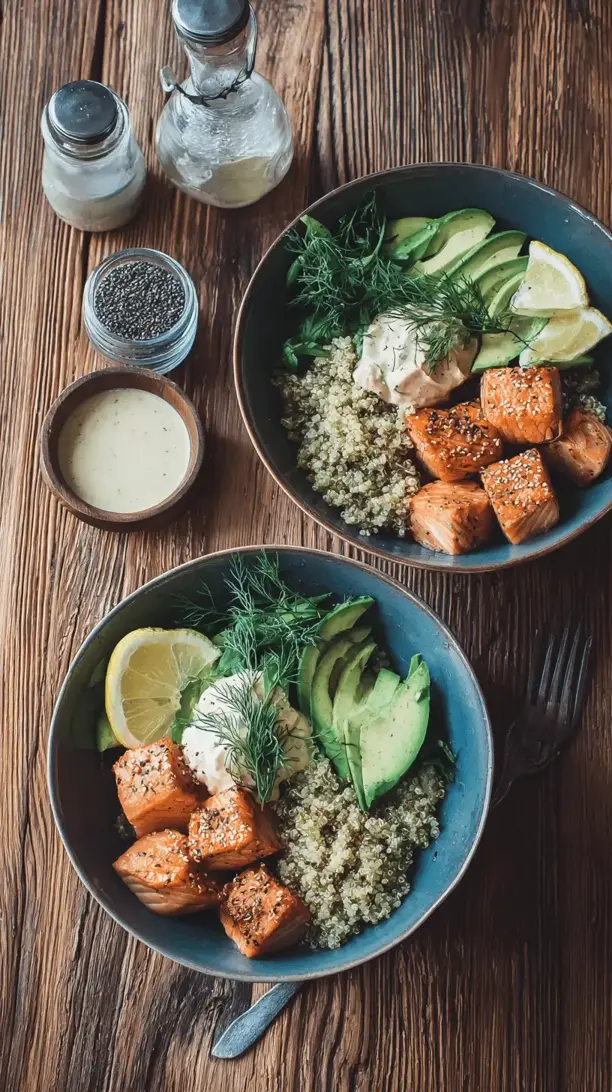 salmon quinoa power bowl