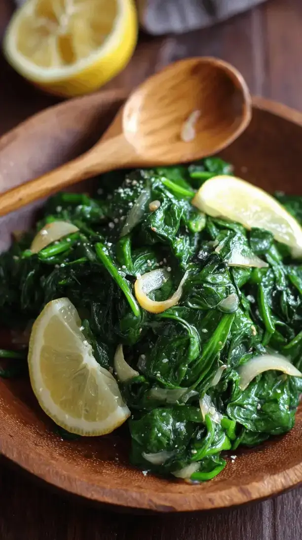 sauted spinach with garlic and lemon