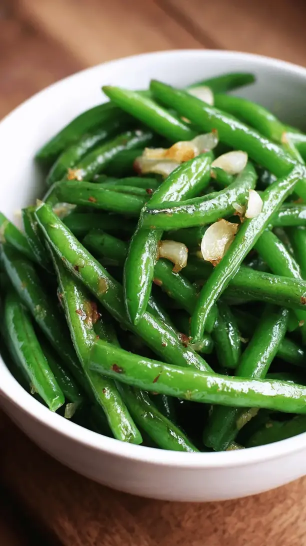 sauteed garlic green beans snack