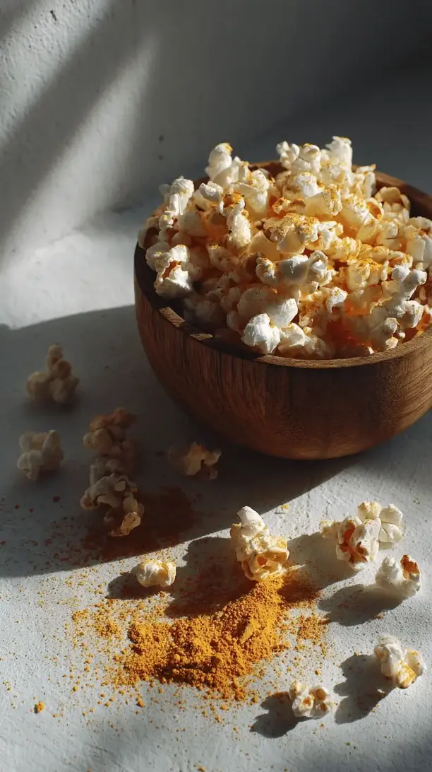 seasoned popcorn with nutritional yeast