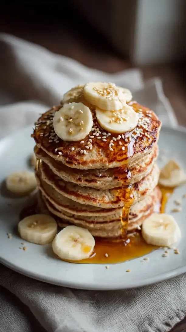 sesame banana pancakes