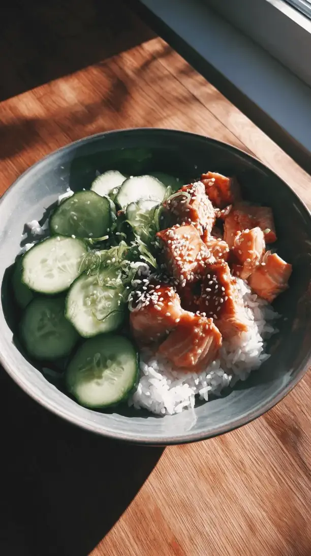 sesame ginger salmon bowl