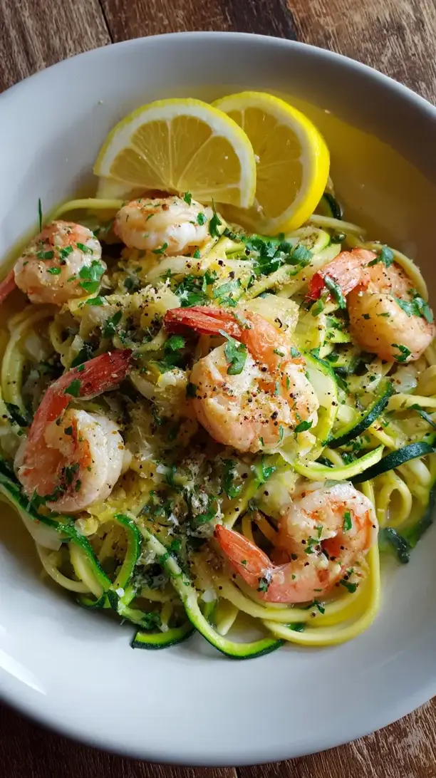 shrimp and zucchini noodle scampi