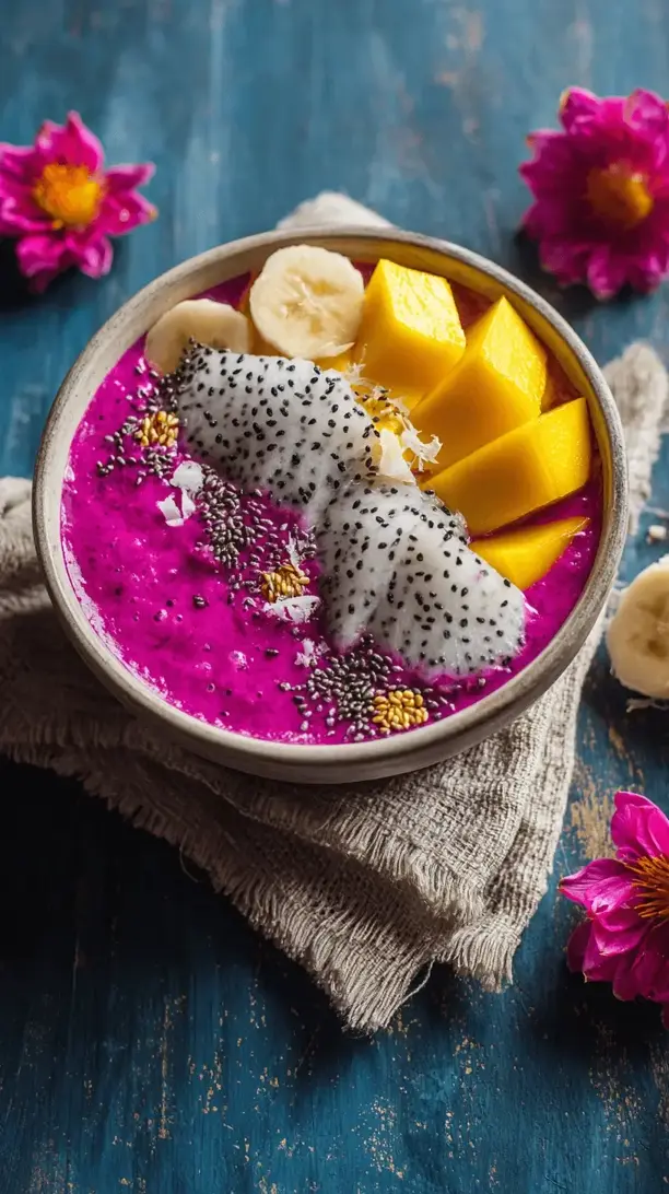 smoothie bowl with dragon fruit