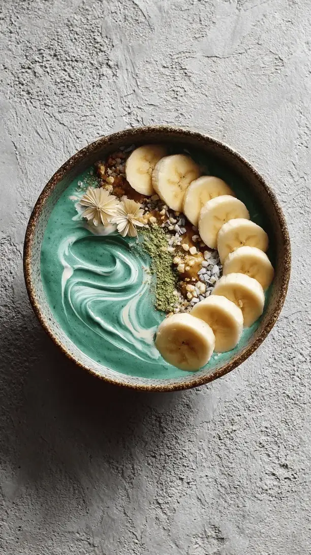smoothie bowl with spirulina