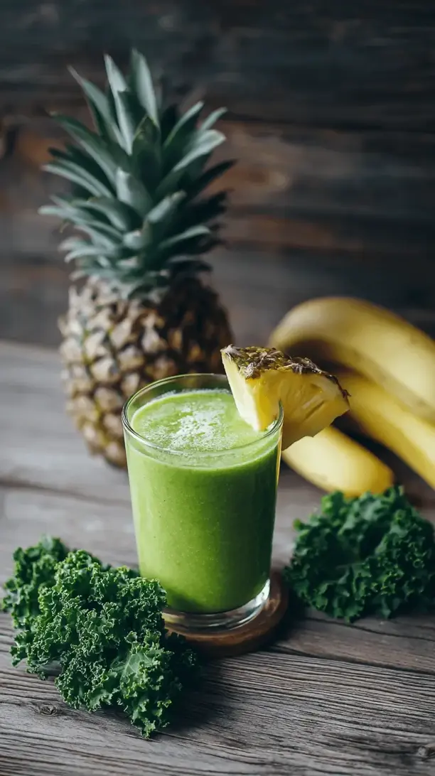 smoothie with kale and pineapple