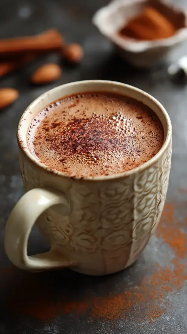 spiced hot cocoa with almond milk