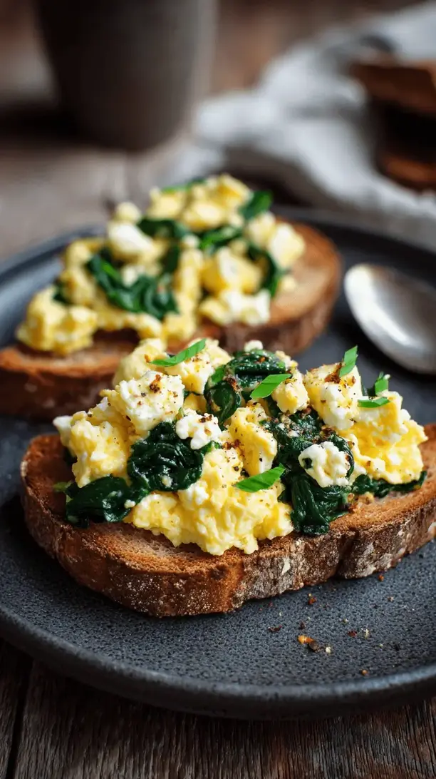 spinach and feta scrambled eggs