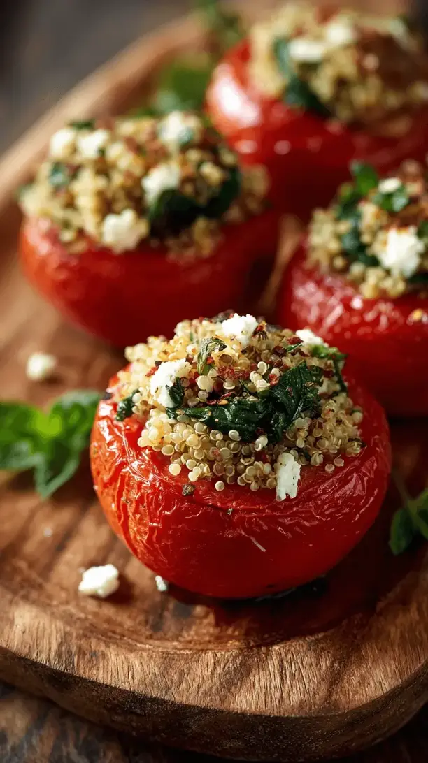 spinach and quinoa stuffed tomatoes