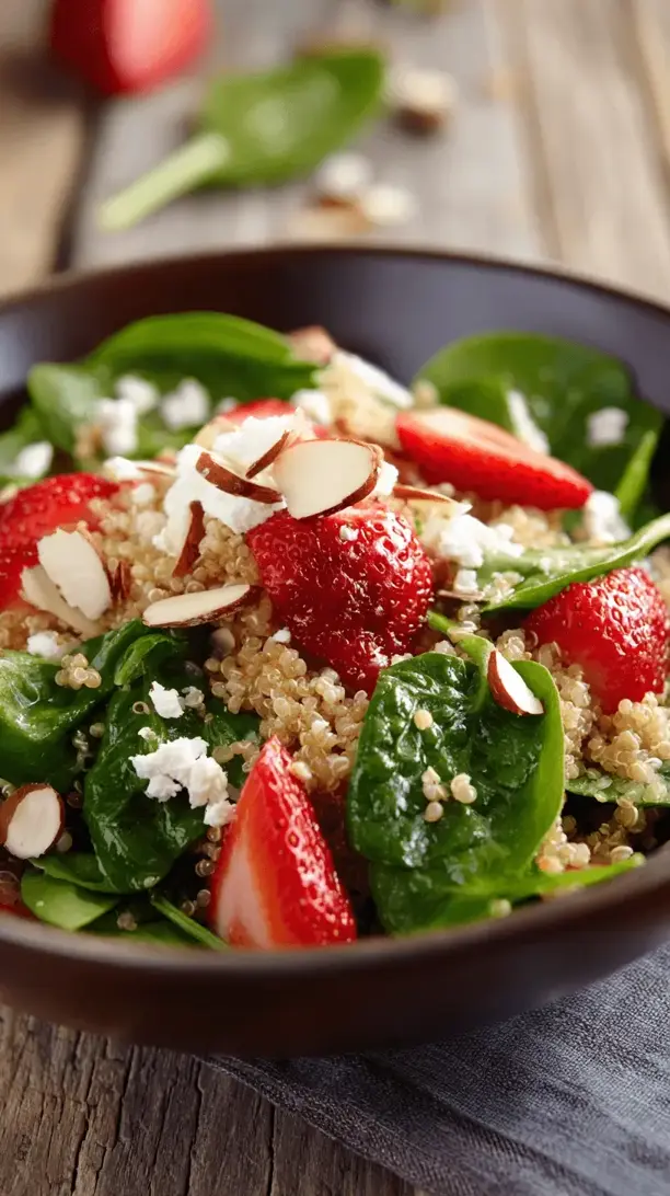 spinach and strawberry quinoa salad