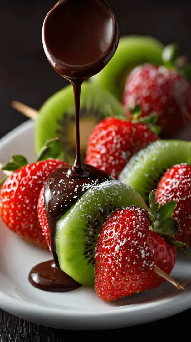 strawberry chocolate dipped kiwi